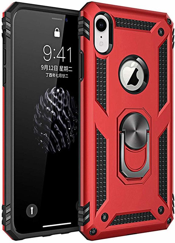 ELOVE Back Cover for Apple iPhone XR  (Red, Cases with Holder, Pack of: 1)