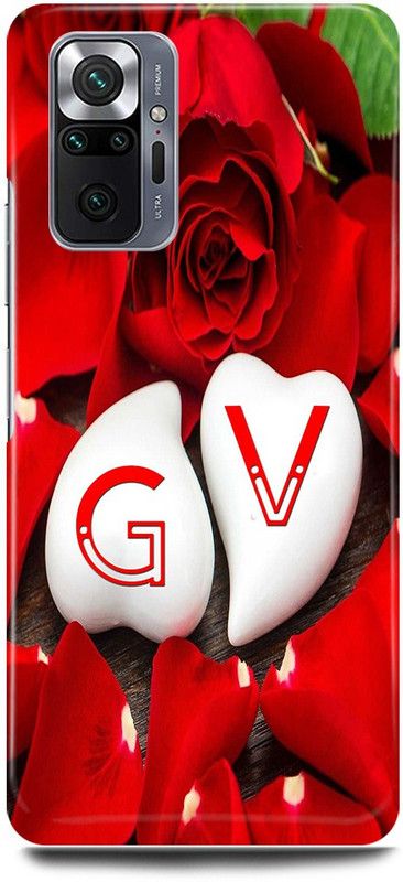 JUGGA Back Cover for Redmi Note 10 Pro, G LOVES V NAME,G NAME, V LETTER, ALPHABET,G LOVE V NAME  (Red, Hard Case, Pack of: 1)