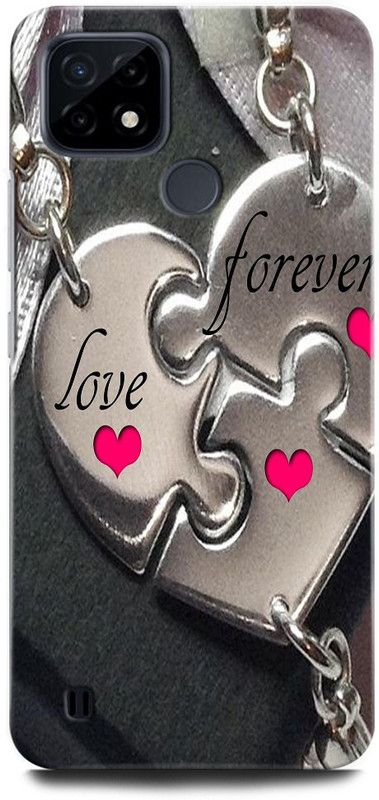 ORBIQE Back Cover for Realme C25Y RMX3265 LOVE, CHAIN, KEY, HEART, COUPLE LOVE  (Multicolor, Hard Case, Pack of: 1)