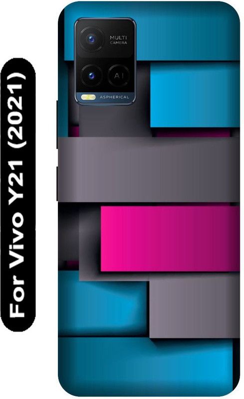 SSMORYA Back Cover for Vivo Y21 2021, Vivo V2111, Blue Combo Printed  (Multicolor, Hard Case, Pack of: 1)