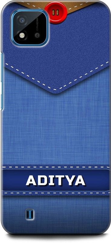 WallCraft Back Cover for Realme C20, RMX3063, RMX3061 ADITYA NAME, A, LETTER, BLUE, JEANS, ALPHABET, DESIGN  (Multicolor, Dual Protection, Pack of: 1)