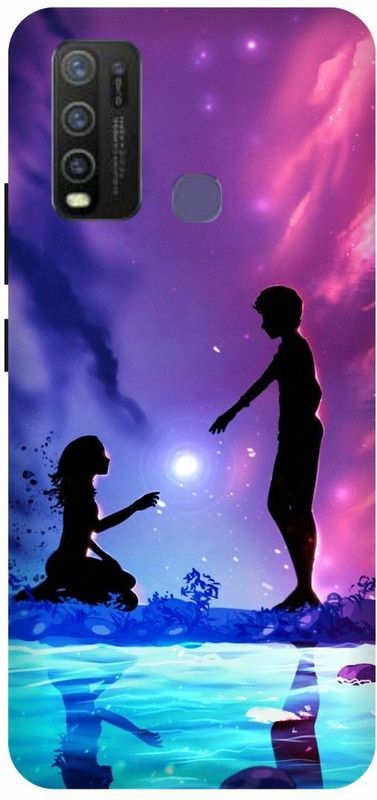 FRONK Back Cover for vivo Y30, Vivo 1938, CUTE, COUPLE, LOVELY, COUPLE, GIRL, BOY, LOVE  (Purple, Hard Case, Pack of: 1)