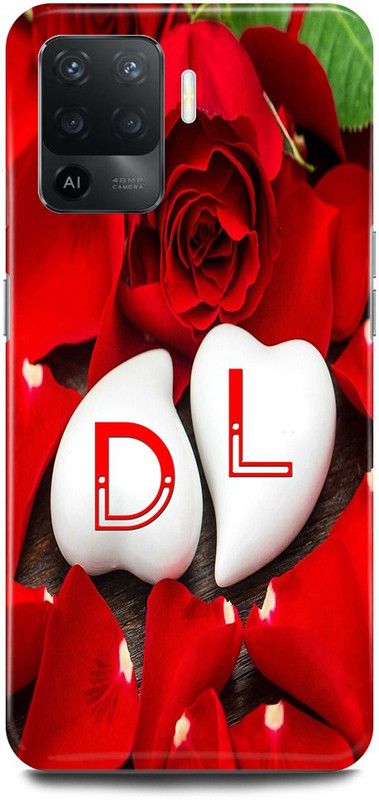 JUGGA Back Cover for OPPO F19 Pro, D LOVES L NAME,D NAME, L LETTER, ALPHABET,D LOVE L NAME  (Red, Hard Case, Pack of: 1)