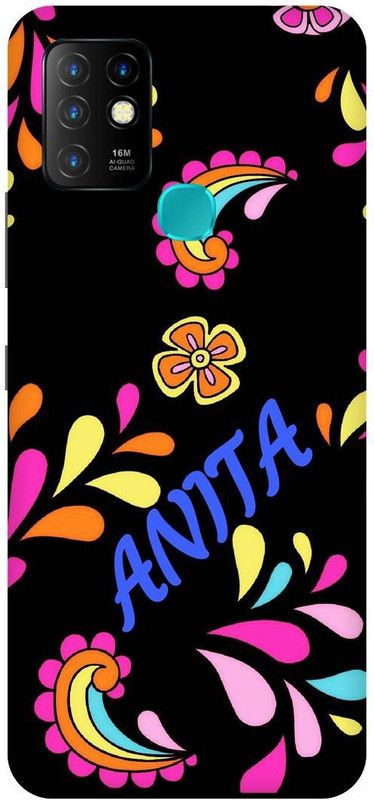 FIKORA Back Cover for Infinix Hot 10, X682B, ANITA, NAME, ALPHABET, LETTER  (Black, Hard Case, Pack of: 1)