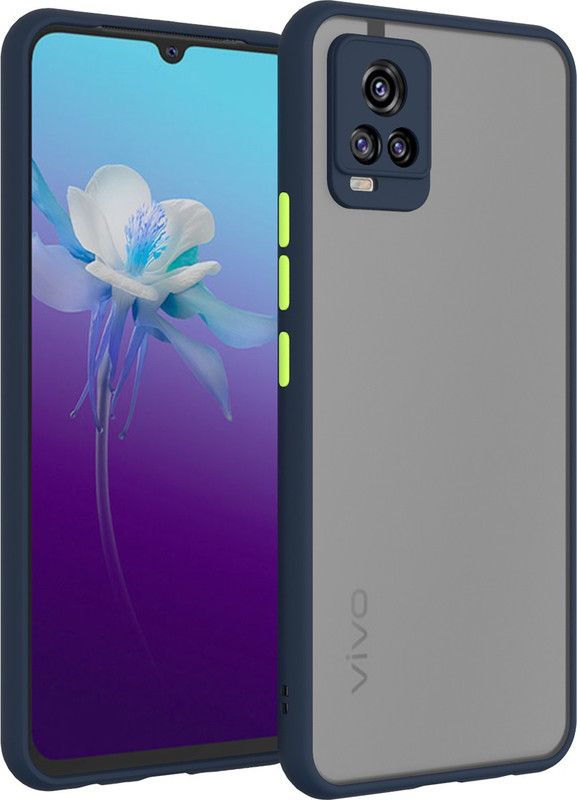 Wideals Back Cover for Vivo V20 Smoke Cases with Camera Protection( Camera Cap)  (Blue, Camera Bump Protector, Pack of: 1)