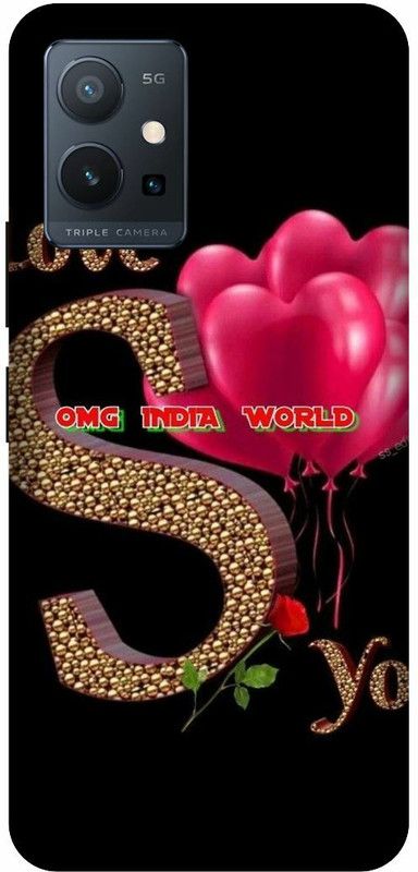 3D U PRINT Back Cover for IQOO Z6 (5G) ,IQOOI2127 , S letter,S name S word  (Black, Hard Case, Pack of: 1)