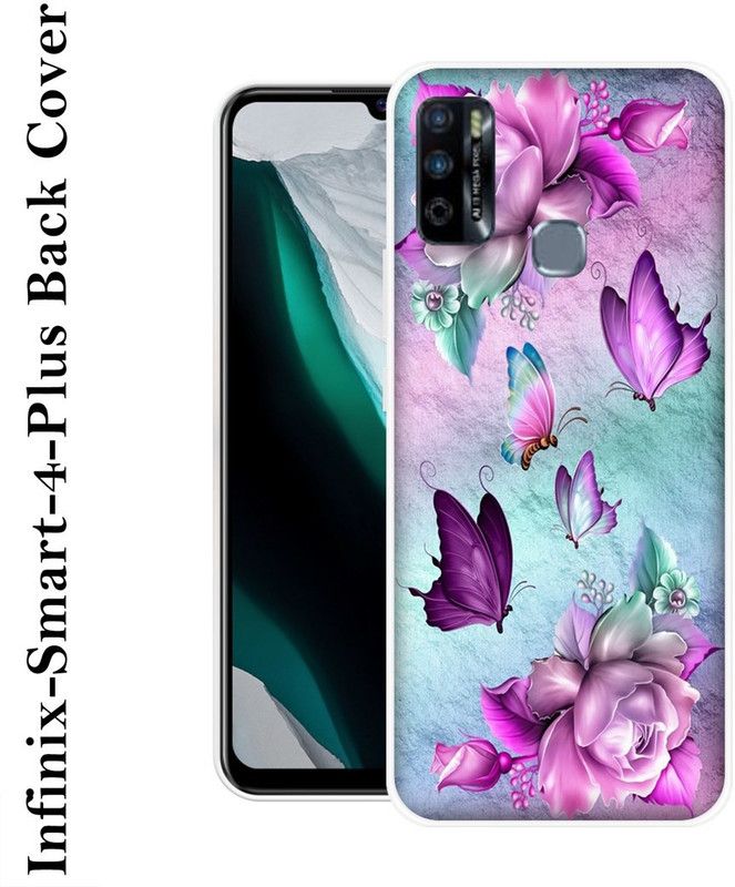 JATLAND Back Cover for Infinix Smart 4 Plus  (Pink, Blue, Silicon)