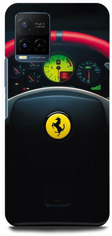DIKRO Back Cover for Vivo Y33s, V2109, FERRARI, CAR, LOGO, SIGN, EMBLEM  (Black, Hard Case, Pack of: 1)