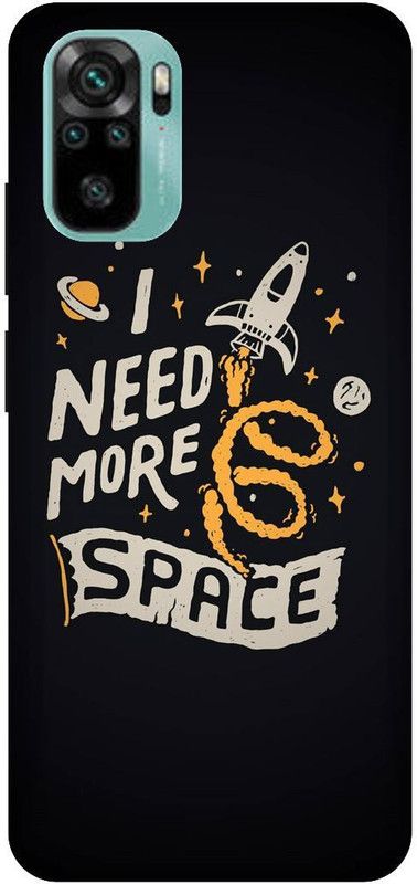 UMPRINT Back Cover for Redmi Note10/M2101K7AI Space Text Simple Printed Back Cover  (Multicolor, Hard Case, Pack of: 1)