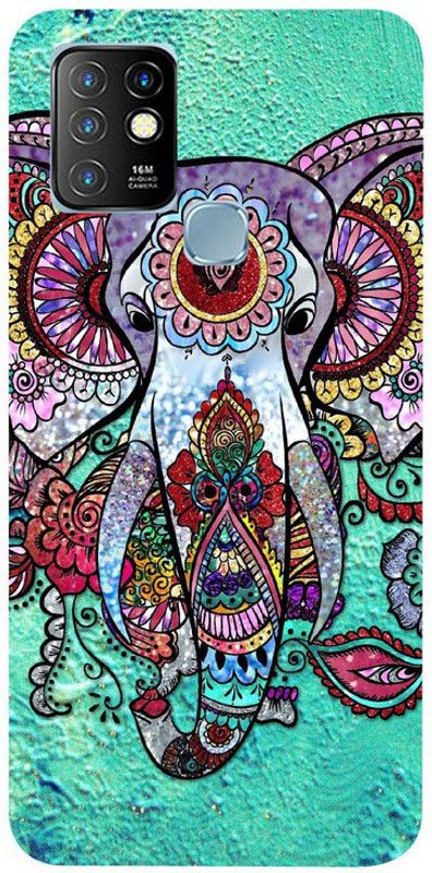 Golden Mask Back Cover for Infinix Hot 10 Desinger Elephant  (Multicolor, Waterproof, Silicon, Pack of: 1)
