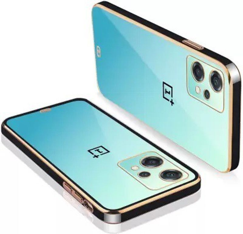 ClickAway Back Cover for OnePlus Nord 2T 5G |Electroplated Square Platting Chrome Case  (Black, Grip Case, Pack of: 1)