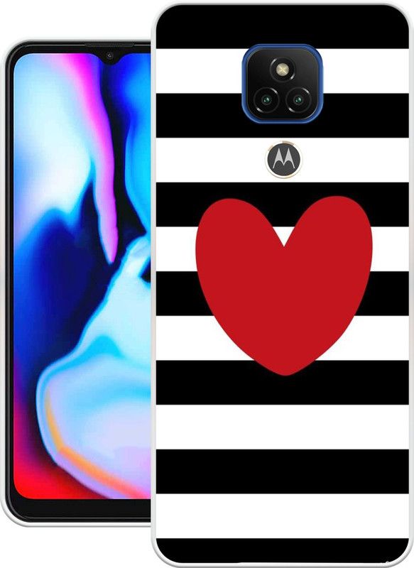 Print maker Back Cover for Motorola Moto G9  (Black, White, Grip Case, Silicon, Pack of: 1)
