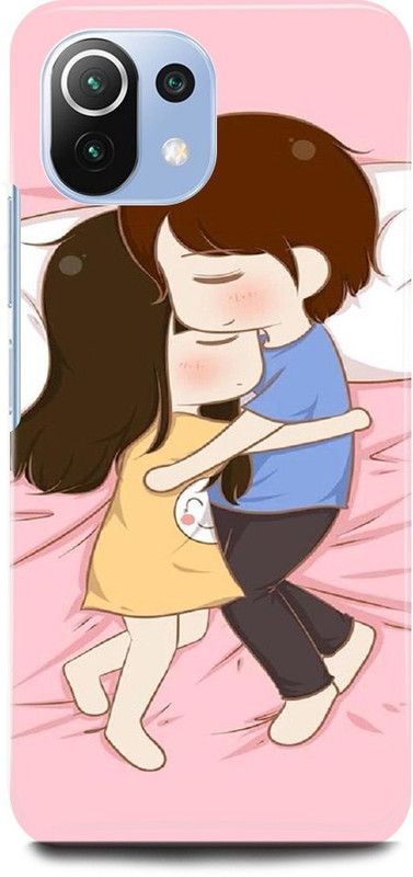 JUGGA Back Cover for Xiaomi 11Lite NE, CUTE, COUPLE, LOVELY, HUGG, COUPLE, GIRL, BOY, LOVE  (Pink, Hard Case, Pack of: 1)