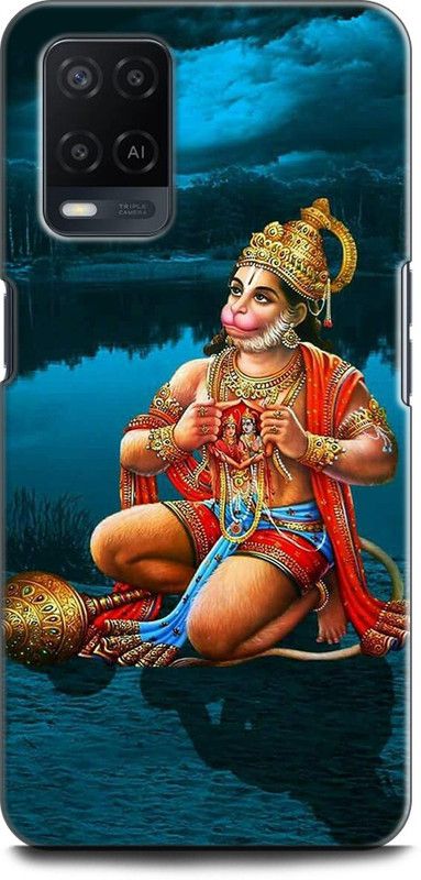 INDICRAFT Back Cover for OPPO A54, CPH2239 HANUMAN JI , LORD HANUMAN, GOD, BAJRANGBALI  (Multicolor, Dual Protection, Pack of: 1)