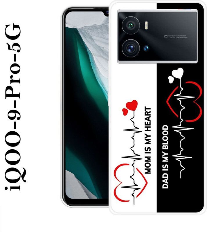 KLC Back Cover for IQOO 9 Pro 5G  (Black, White, Grip Case, Silicon)