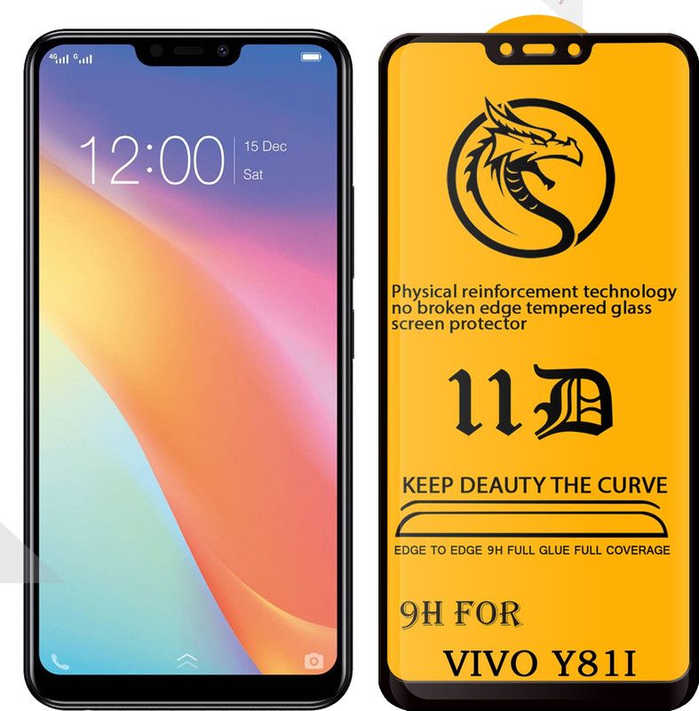 XRENGTH Edge To Edge Tempered Glass for -Vivo Y81I |With Easy Installation Kit|Impact Absorb|Full Adhesive Glass|  (Pack of 1)