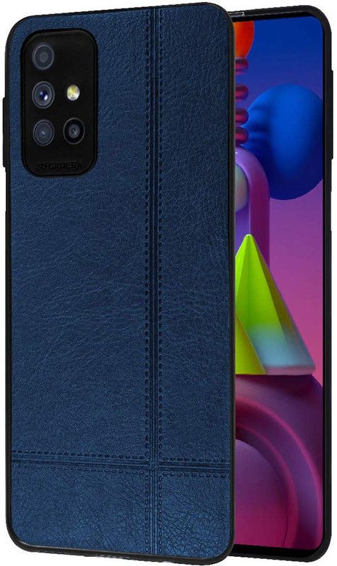 Flipkart SmartBuy Back Cover for Samsung Galaxy M51 Leather Finish Soft TPU Case  (Blue, Flexible, Pack of: 1)