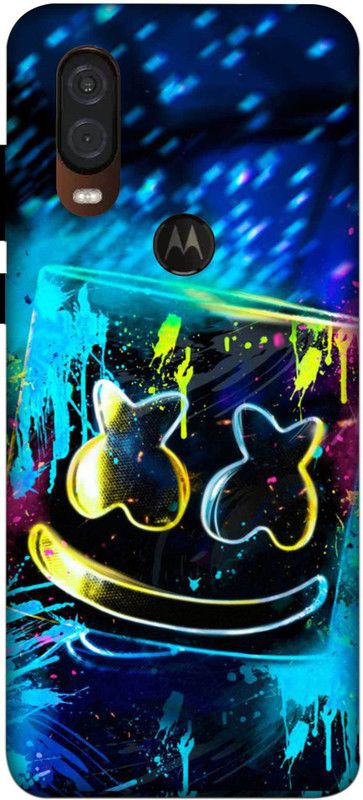 NDCOM Back Cover for Motorola One Vision Neon Colorfull Printed  (Multicolor, Hard Case, Pack of: 1)