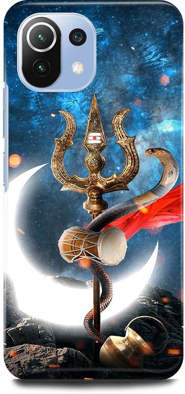 JUGGA Back Cover for Xiaomi 11Lite NE, SHIV, SHIVJI, MAHADEV, MAHAKAL, TRISHOOL  (Blue, Hard Case)
