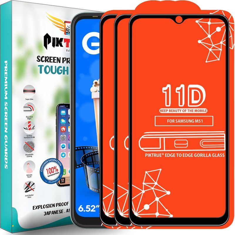 PikTrue Edge To Edge Tempered Glass for Techno Spark Go 2020  (Pack of 3)