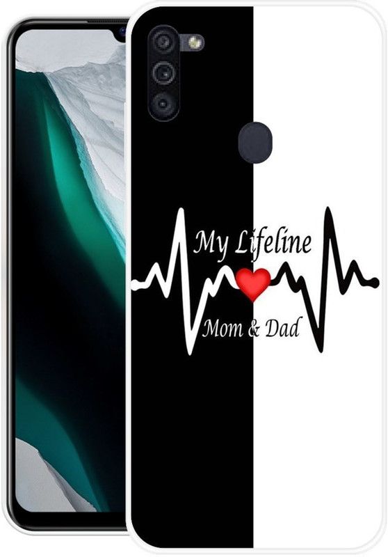 Krtagy Back Cover for Samsung Galaxy M11  (Black, White, Dual Protection, Silicon, Pack of: 1)