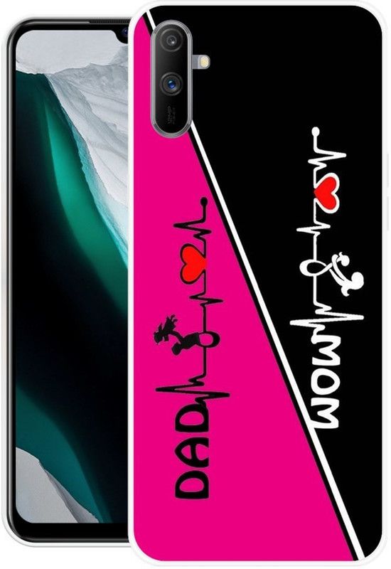 PAEDICON Back Cover for Realme C3  (Pink, Black, Grip Case, Silicon)