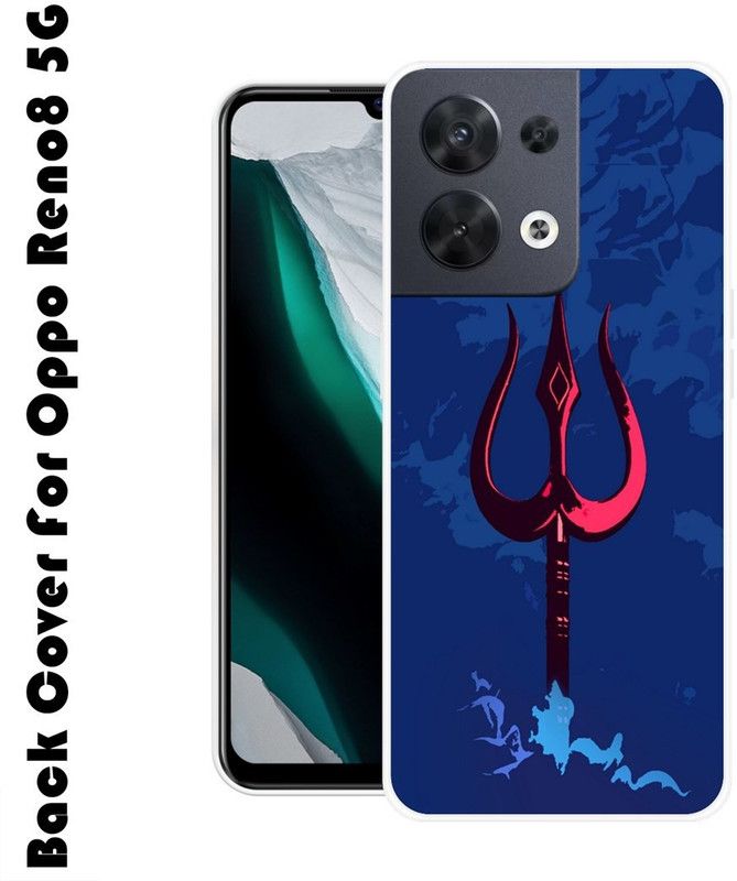 INDIALAND Back Cover for Oppo Reno8 5G  (Blue, Red, Silicon, Pack of: 1)