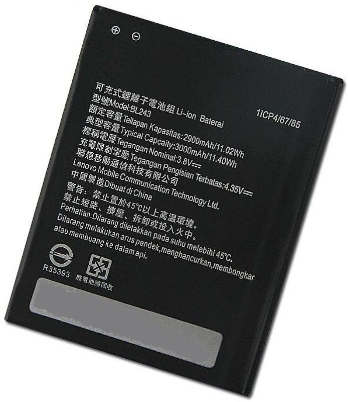 SUPERCART Mobile Battery For Lenovo BL243 K3 Note K50-T5 A7000 A5500 A5600 A7600 3 Month Warranty