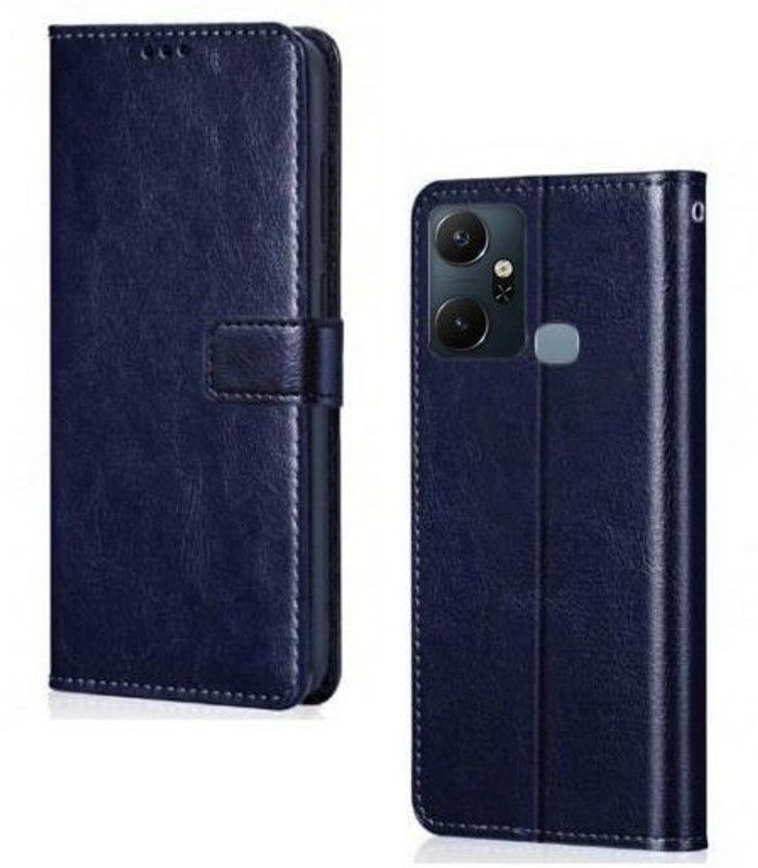 YuniKase Flip Cover for Infinix Smart 6 Plus  (Blue, Dual Protection, Pack of: 1)