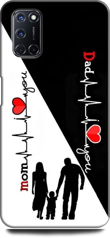 KEYCENT Back Cover for OPPO A52, CPH2061 MOTHER, MAA, FATHER, LIFE LINE, I LOVE MY MOM DAD  (Multicolor, Shock Proof, Pack of: 1)