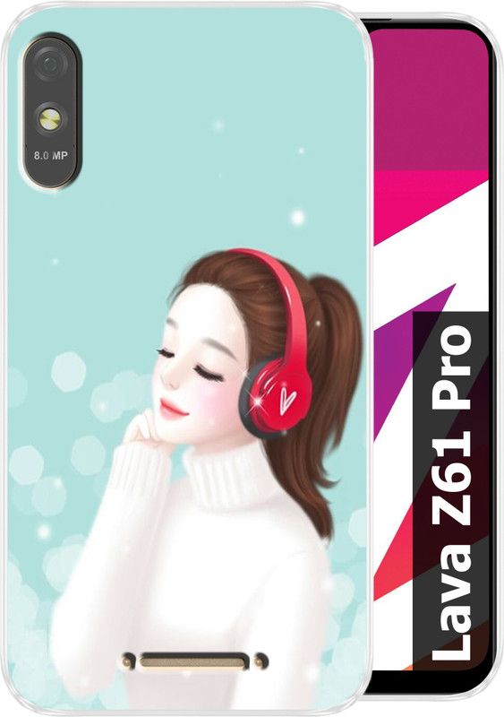 vipax Back Cover for Lava Z61 Pro  (Blue, White, Grip Case, Silicon, Pack of: 1)