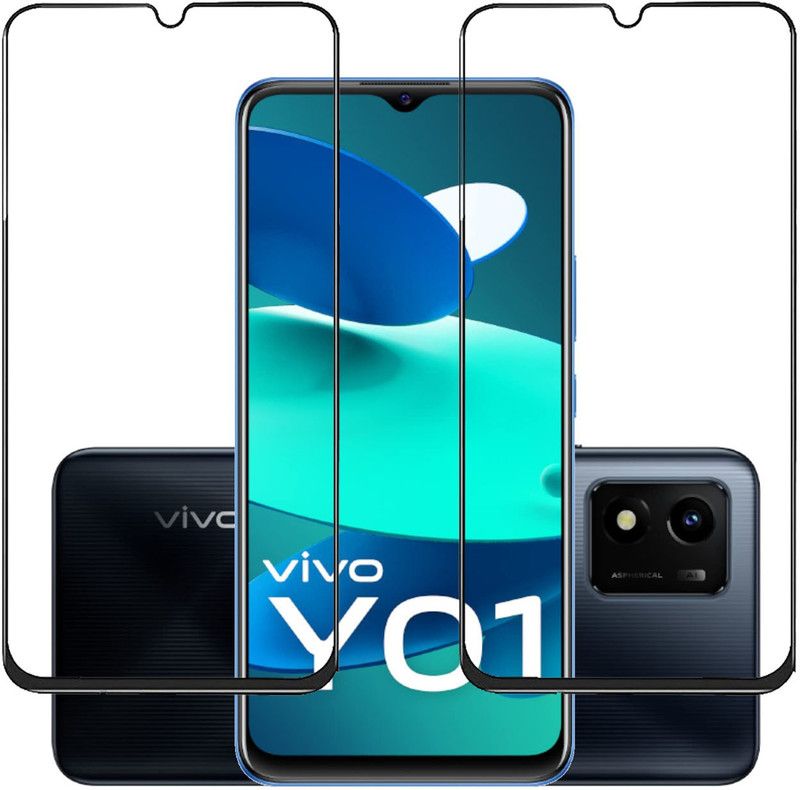 INFINITYWORLD Edge To Edge Tempered Glass for Vivo Y01  (Pack of 2)