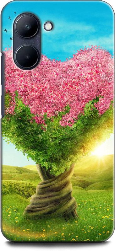 WallCraft Back Cover for Realme C33, RMX3624 HEART, TREE, PINK, GREEN, LOVE, PINK HEART TREE  (Multicolor, Dual Protection, Pack of: 1)