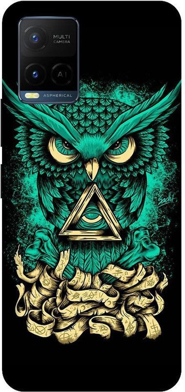 BYXIS Back Cover for Vivo Y21 owl, illuminati owl, cool, tranding, bird, fire, fantacy  (Multicolor, Shock Proof, Pack of: 1)