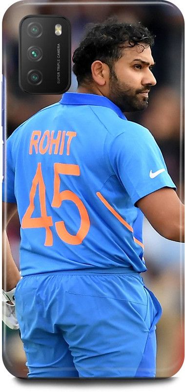 FRONK Back Cover for POCO M3, MZB0879IN, ROHIT, SHARMA, INDIAN, PLAYER, MUMBAI, INDIANS  (Blue, Hard Case, Pack of: 1)