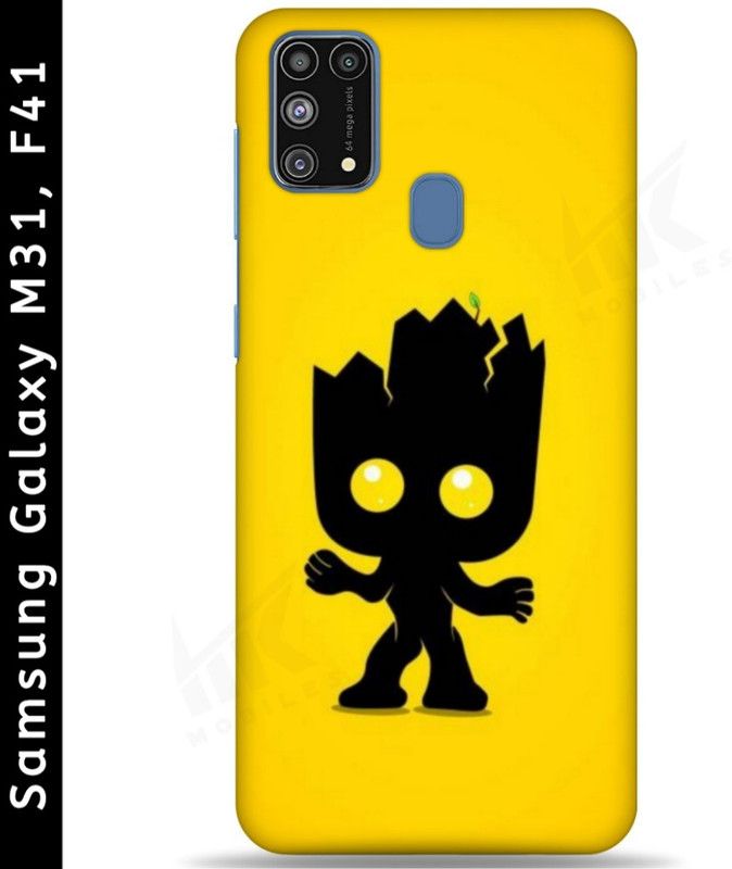 MK Back Cover for Samsung Galaxy F41, Samsung Galaxy M31  (Black, Yellow, 3D Case, Pack of: 1)