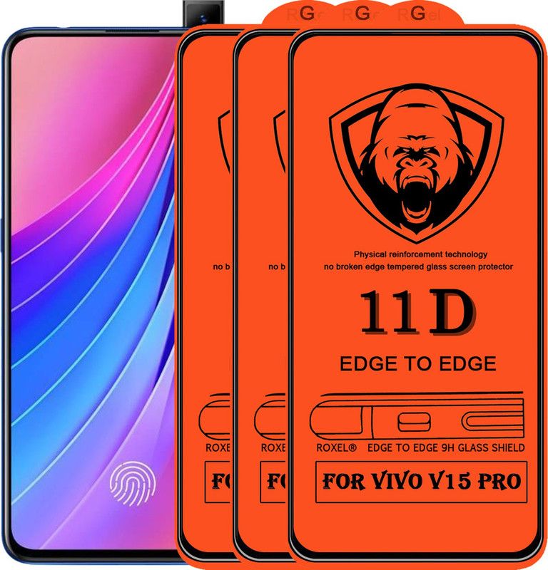 Roxel Edge To Edge Tempered Glass for Vivo V15 Pro  (Pack of 3)