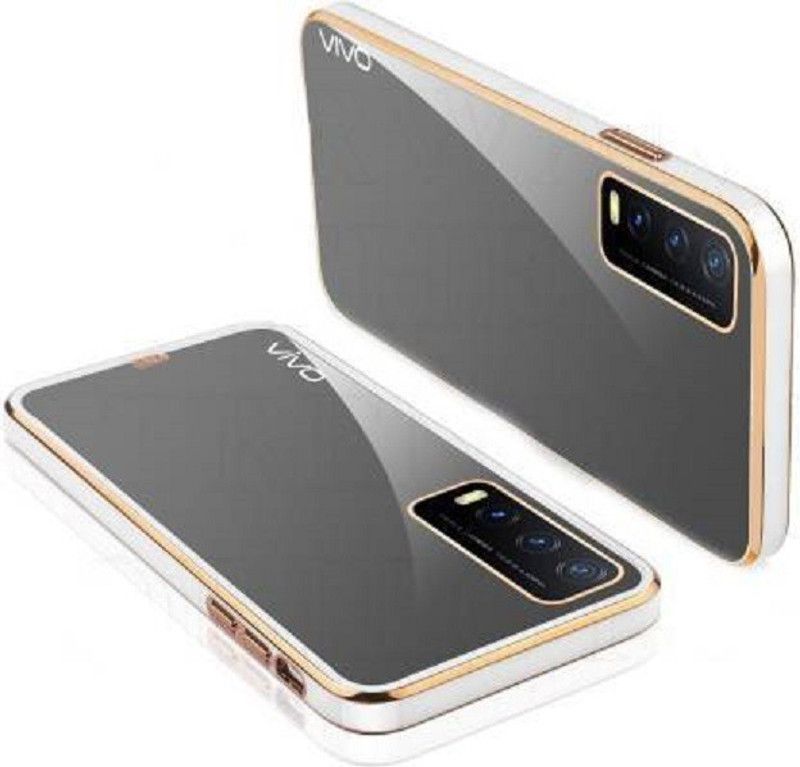 GoPerfect Back Cover for Vivo Y12s Y20 Y20i Y20G | Chrome Electroplated | Transparent case| Super Soft-Touch  (White, Shock Proof, Silicon, Pack of: 1)