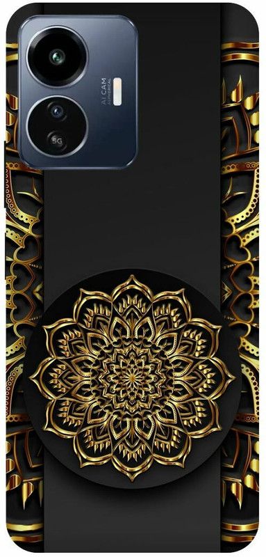 DIKRO Back Cover for IQOO Z6 Lite 5G, I2208, GOLDEN, BLACK, MANDALA, ART, DECORATIVE  (Silver, Hard Case, Pack of: 1)