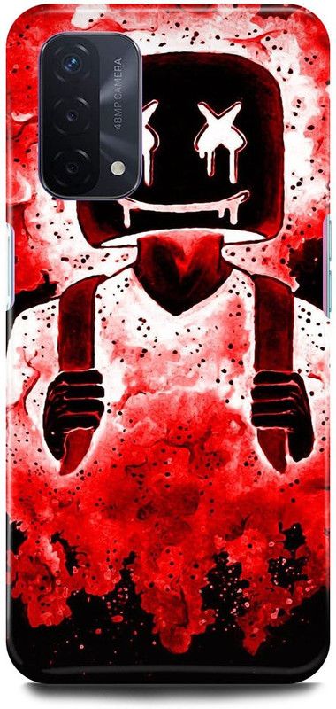 FIKORA Back Cover for Oppo A74 5G, MARSHMELLO, DJ, EDM, MUSIC, LOVE  (Red, Hard Case)