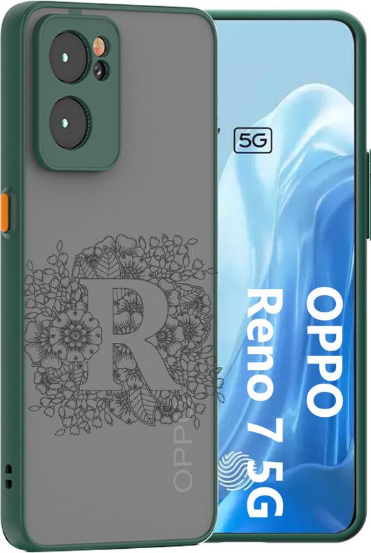 Lilliput Back Cover for Reno 7 5G, Oppo Reno 7 5G, Reno 7 5G Matte Smoke Cover LETTER R  (Green, Matte Finish, Pack of: 1)
