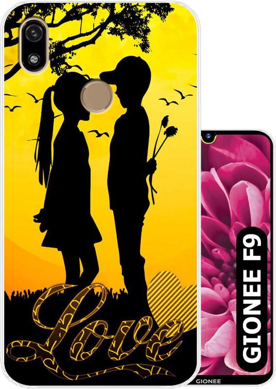 Hostprint Back Cover for Gionee F9  (Yellow, Black, Flexible, Silicon, Pack of: 1)