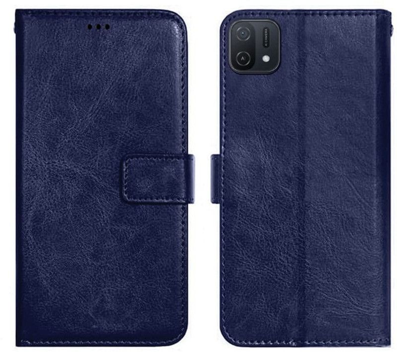 AmericHome Flip Cover for Oppo A16K, CPH2349  (Blue, Grip Case, Pack of: 1)