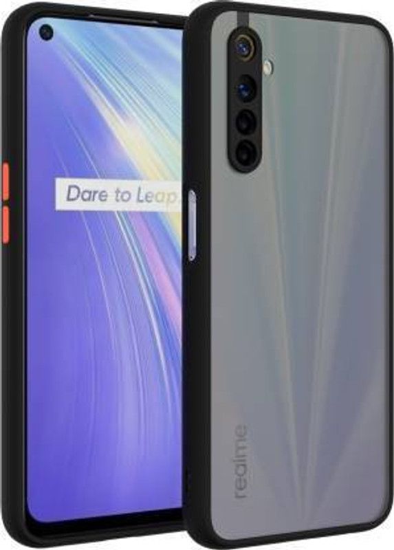 Amma Zone Back Cover for Realme 6i | Smoke Pattern| Full Camera Protection| Smooth Rubberized Matte Finish Cover.  (Black, Grip Case, Pack of: 1)