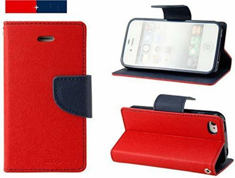Marwah Traders Wallet Case Cover for Wallet Style Plastic Flip Cover for Oppo A5s(Red)  (Red, Silicon, Pack of: 1)