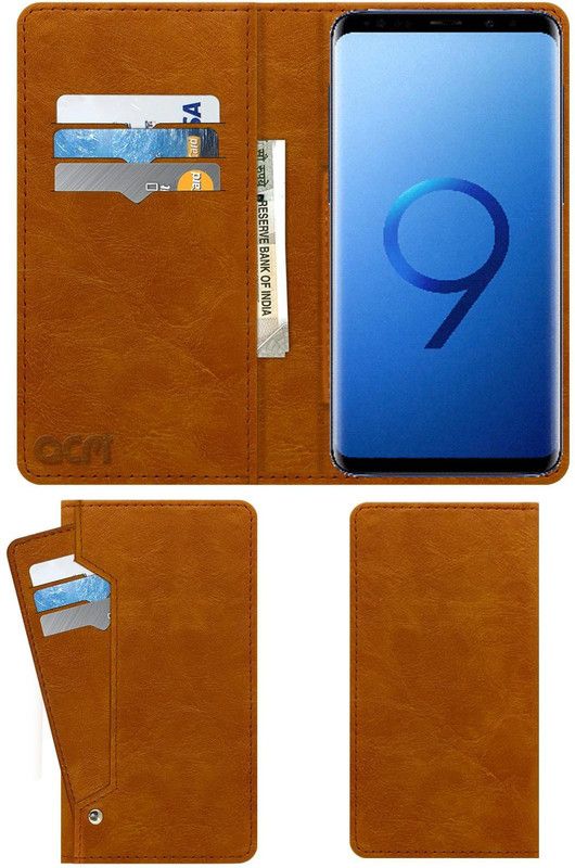 ACM Flip Cover for Samsung Galaxy S9 Plus  (Gold, Cases with Holder, Pack of: 1)