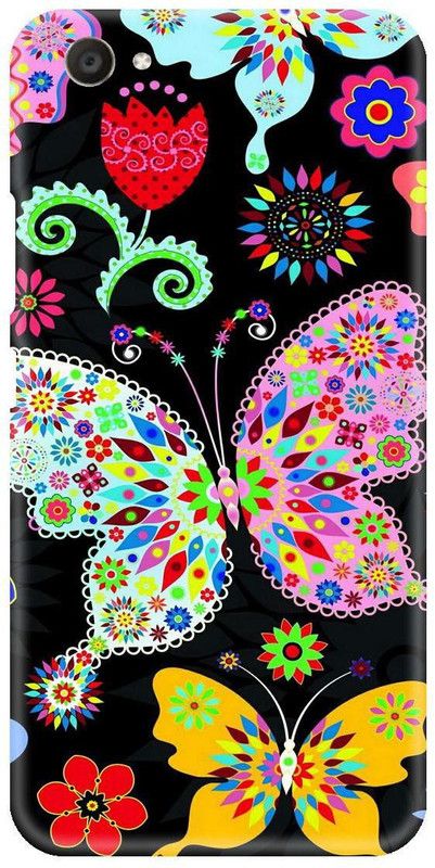 Smutty Back Cover for VIVO Y69, Vivo 1714 - Butterfly Print  (Multicolor, Hard Case, Pack of: 1)