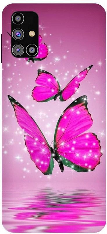 URCHIN Back Cover for Samsung M30s Butterfly, glitters, cute,awesome, wallpapers, love, sweet, pink  (Multicolor, Shock Proof, Pack of: 1)