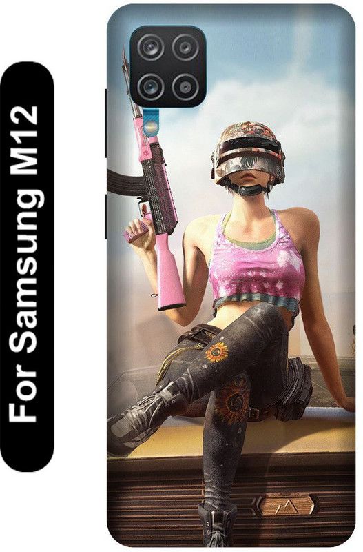SSMORYA Back Cover for Samsung Galaxy M12 (PUBG Printed ) Mobile case cover  (Multicolor, 3D Case, Pack of: 1)