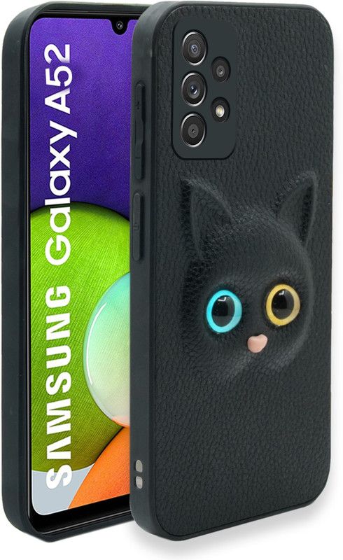 Wowcase Back Cover for Samsung Galaxy A52 4G, 3D Cute Doll, Cute Hello Kitty Case  (Black, 3D Case, Pack of: 1)